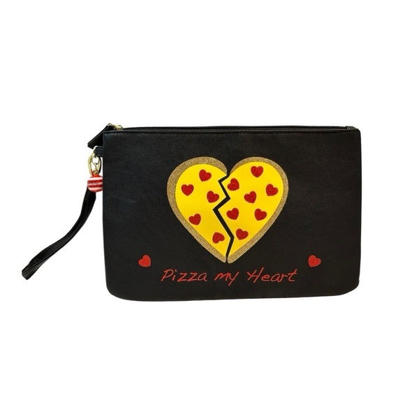 Betsy‎ Johnson Pizza My Heart Wristlet Clutch - Picture 1 of 9
